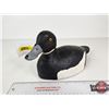 Image 1 : Wooden Duck Decoy (Consignor Tag - Working Blue Bill Drake Glass Eyes c/1960's)  (Measures : 5-1/2"H