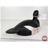 Image 4 : Wooden Duck Decoy (Consignor Tag - Working Blue Bill Drake Glass Eyes c/1960's)  (Measures : 5-1/2"H
