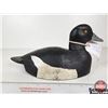 Image 5 : Wooden Duck Decoy (Consignor Tag - Working Blue Bill Drake Glass Eyes c/1960's)  (Measures : 5-1/2"H