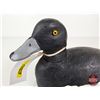Image 7 : Wooden Duck Decoy (Consignor Tag - Working Blue Bill Drake Glass Eyes c/1960's)  (Measures : 5-1/2"H