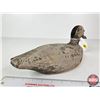 Image 4 : Wooden Duck Decoy (Consignor Tag - Working Black Stamped KLNT Found On Lake St.Peter)  (Measures : 5