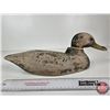 Image 5 : Wooden Duck Decoy (Consignor Tag - Working Black Stamped KLNT Found On Lake St.Peter)  (Measures : 5