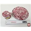 Image 4 : Enamelware : Plate & Cup : Speckled Red (Plate : 10"Dia)