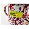 Image 5 : Enamelware : Plate & Cup : Speckled Red (Plate : 10"Dia)