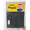 Image 1 : Single Sided Tin Embossed Pepsi Menu Chalkboard  (Measures : 27-1/4"H x 19-1/4"W)