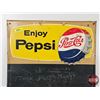 Image 2 : Single Sided Tin Embossed Pepsi Menu Chalkboard  (Measures : 27-1/4"H x 19-1/4"W)