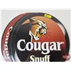 Image 2 : Single Sided Tin Embossed Sign : "Cougar Snuff" (Measures : 17"H x 16"W)