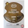 Image 1 : Brass Fuel Drum Stencil : "Esso Purple Gasoline" (Measures : 21" x 19")