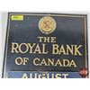 Image 2 : Vintage Royal Bank of Canada Wall Calendar : Tin Embossed w/Cardboard Date Inserts (Measures : 18-1/