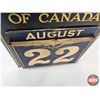 Image 4 : Vintage Royal Bank of Canada Wall Calendar : Tin Embossed w/Cardboard Date Inserts (Measures : 18-1/
