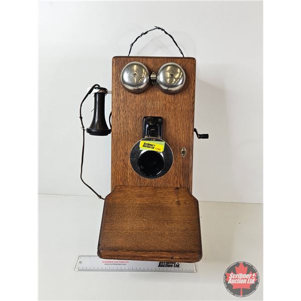 Northern Electric Wood Box Telephone (circa 1917) (Measures : 20-1/2"H x 9-1/2"W x 14"D)