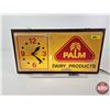 Image 1 : Palm Dairy Electric Light-Up Clock (Notes : Clock Works, Light Starts to Flicker After Warm-Up ; Len