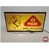 Image 3 : Palm Dairy Electric Light-Up Clock (Notes : Clock Works, Light Starts to Flicker After Warm-Up ; Len