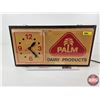Image 5 : Palm Dairy Electric Light-Up Clock (Notes : Clock Works, Light Starts to Flicker After Warm-Up ; Len