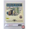 Image 1 : Single Sided Tin Embossed "Gold Dust Washing Powder" Sign : Vintage Reproduction (Measures : 13-1/2"