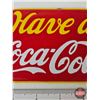 Image 4 : Porcelain "Have a Coca-Cola" Palm Press (Notes : 1 Grommet Missing & Some Chipping) (Measures : 3-3/
