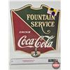 Image 7 : Coca-Cola Reproduction Signs (2) : - Service Station : Tin Embossed (12"Dia) - Fountain Service : Ca