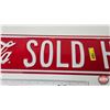 Image 3 : "Coca-Cola Sold Here" Steel Embossed Street Sign (Measures : 6"H x 36"W)