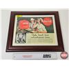 Image 1 : Framed Coca-Cola Print Ad (From 1939) "Make Lunchtime Refreshment Time" (Frame Measures : 14"H x 17"