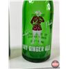 Image 2 : Drewry's Ginger Ale Bottles (2) : - ACL Label - Embossed Mountie (Both Measure : 8"H)