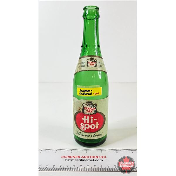 Canada Dry Hi Spot Bottle : Paper Label -Measures : 9-1/4"H)