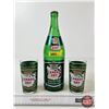 Image 1 : Vintage Canada Dry Bottle & 2 Drinking Glasses (Bottle Measures : 11-3/4"H)