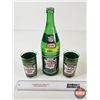Image 2 : Vintage Canada Dry Bottle & 2 Drinking Glasses (Bottle Measures : 11-3/4"H)