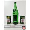 Image 5 : Vintage Canada Dry Bottle & 2 Drinking Glasses (Bottle Measures : 11-3/4"H)