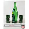 Image 6 : Vintage Canada Dry Bottle & 2 Drinking Glasses (Bottle Measures : 11-3/4"H)