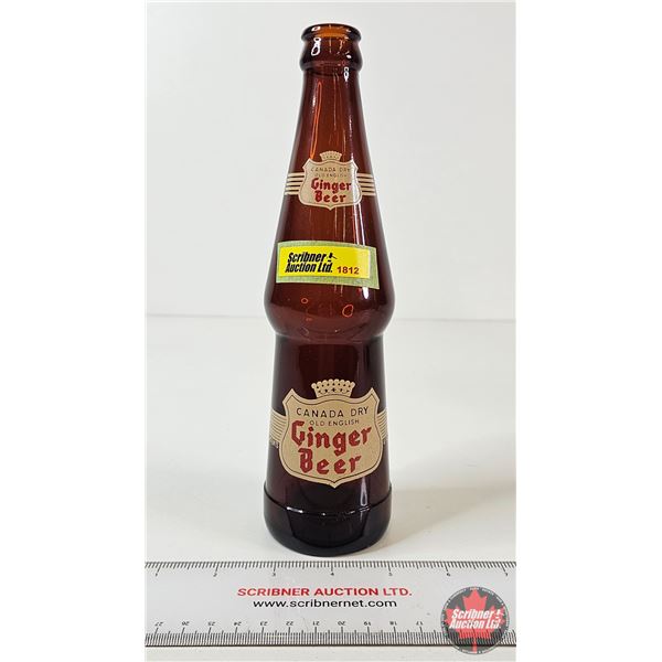 Canada Dry Ginger Beer Amber Bottle : ACL Label (Measures : 9-1/4"H)