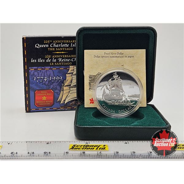 RCM Canada 1999 Proof Silver Dollar : 225th Anniversary Queen Charlotte Islands 1774-1999