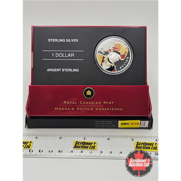 RCM Canada 2007 Limited Edition Proof Silver Dollar with Enamel-Effect : Thayendanegea (COA #2548)