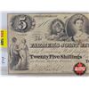 Image 2 : The Farmers Joint Stock Bank 1849 : $5 Bill / Twenty Five Shillings #13102