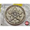 Image 2 : Canada's Centennial 1967 : Medallion : Nova Scotia : Provincial Flowers and Map