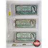 Image 1 : Canada $1 Bills 1954 (3) :  - Beattie/Rasminsky #HN5060081 - Beattie/Rasminsky *Replacement # *SO029