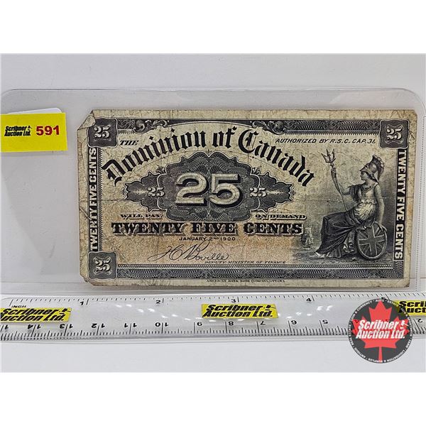 Dominion of Canada 1900 Twenty Five Cent "Shinplaster" : Boville