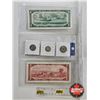 Image 5 : Canada Coin/Bill 1954 Collector Combo (5) : - $1 Bill : Beattie/Rasminsky #HN5060080 - $2 Bill : Law