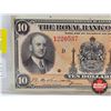 Image 2 : The Royal Bank of Canada $10 Bill 1935 : Large Signatures S/N #1220537