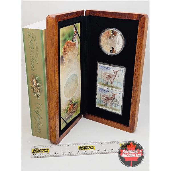 RCM Canada 2005 $5 Limited-Edition Stamp & Fine Silver Coin Set : Deer & Fawn (S/N#01741 of 25555) (