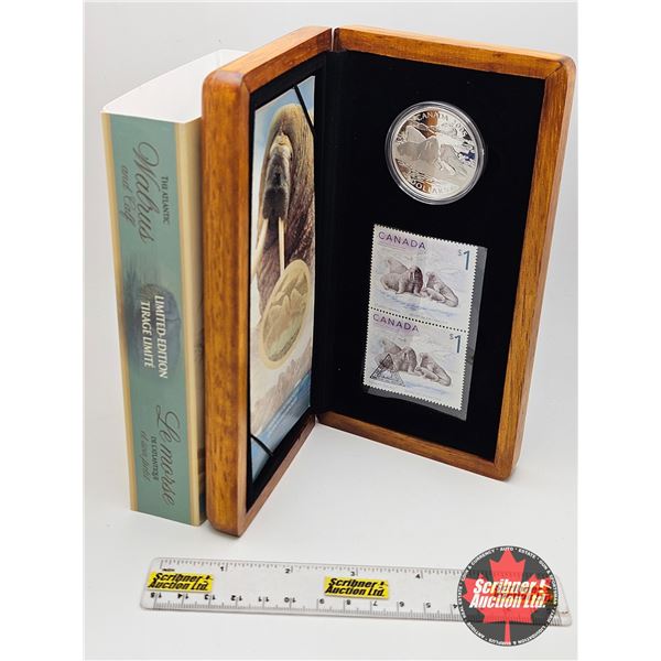 RCM Canada 2005 $5 Limited-Edition Stamp & Fine Silver Coin Set : The Atlantic Walrus and Calf (S/N#