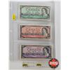 Image 1 : Canada Bills 1954 (3) :  - $10 Bill : Beattie/Rasminsky #LT9821608 - $2 Bill : Beattie/Rasminsky #EU