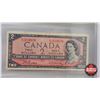 Image 3 : Canada Bills 1954 (3) :  - $10 Bill : Beattie/Rasminsky #LT9821608 - $2 Bill : Beattie/Rasminsky #EU