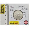 Image 1 : Canada Twenty Five Cent 1967 "Diving Bobcat"