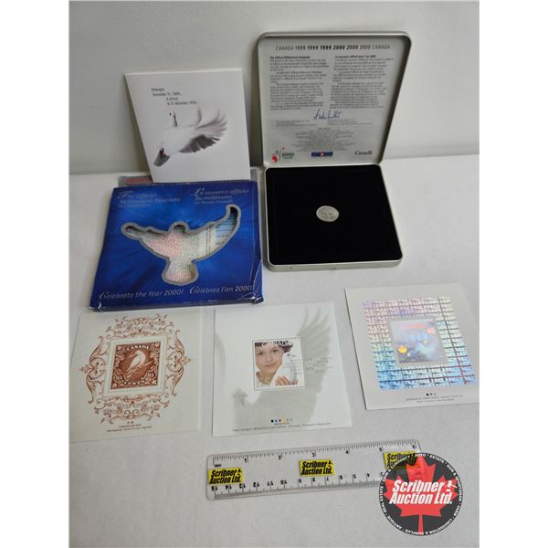The Official Millennium Keepsake by Canada Post ~ Coin & Stamp Set "Celebrate The Year 2000"
