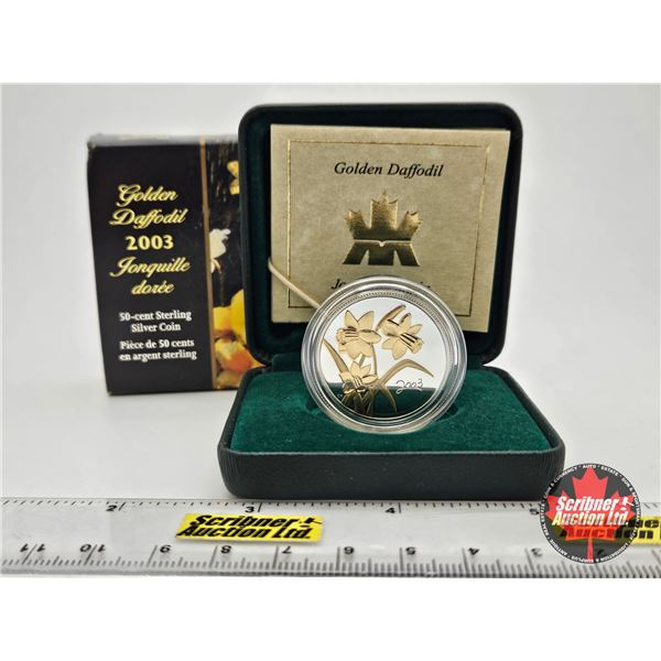 RCM Canada 2003 Golden Daffodil : 50-Cent Sterling Silver Coin (COA #31576)