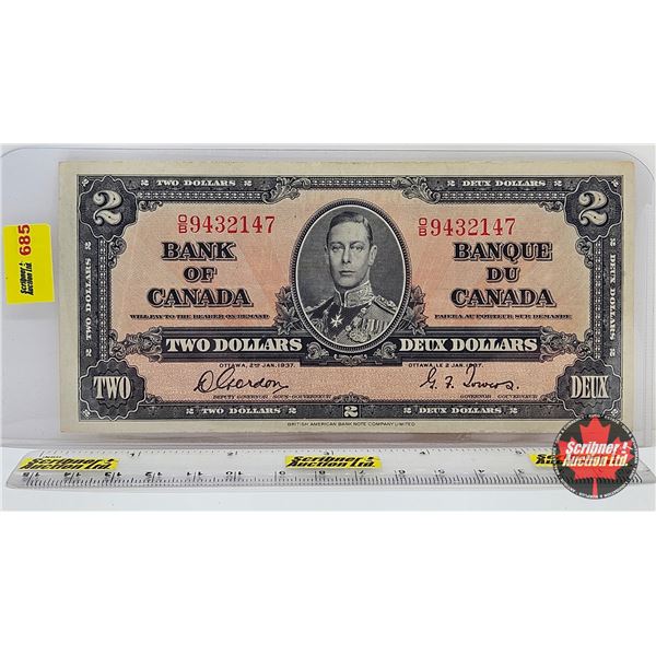 Bank of Canada 1937 $2 Bill : Gordon/Towers #OB9432147