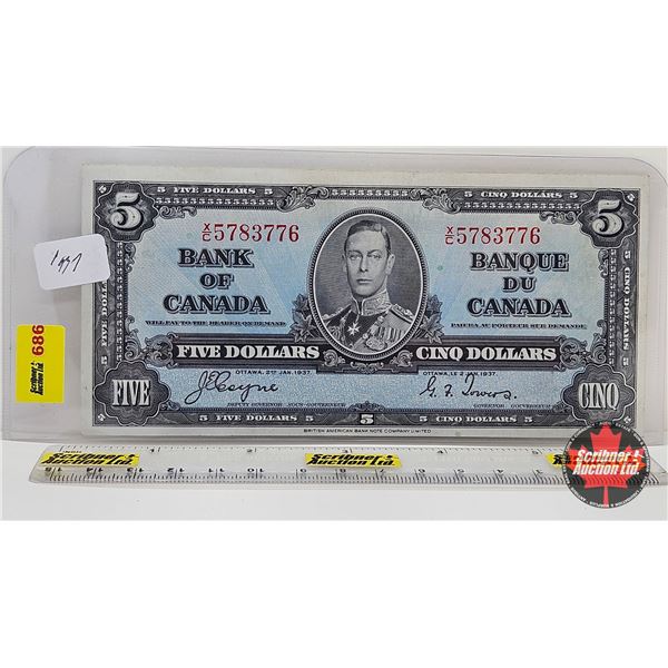 Bank of Canada 1937 $5 Bill : Coyne/Towers #XC5783776