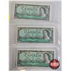 Image 2 : Canada $1 Bills 1954 (9 Sequential) : Beattie/Rasminsky #DZ8237132 - 7140