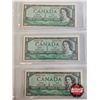 Image 3 : Canada $1 Bills 1954 (9 Sequential) : Beattie/Rasminsky #DZ8237132 - 7140