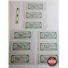 Image 5 : Canada $1 Bills 1954 (9 Sequential) : Beattie/Rasminsky #DZ8237132 - 7140
